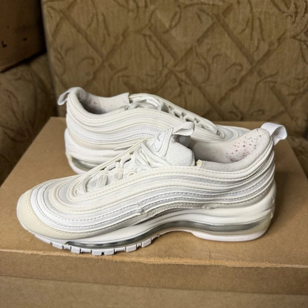 Nike Air Max 97 GS White Metallic Silver Kids Sneaker 921522-104 Size 4Y / 5.5W